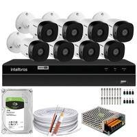 Kit Cftv Monitoramento Intelbras 1208, 8 Cameras