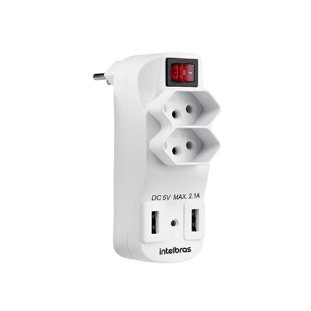 Adaptador De Tomada Yins, 2 Entradas, 2 USB - Yp8114