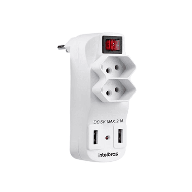 Adaptador De Tomada Yins, 2 Entradas, 2 USB - Yp8114