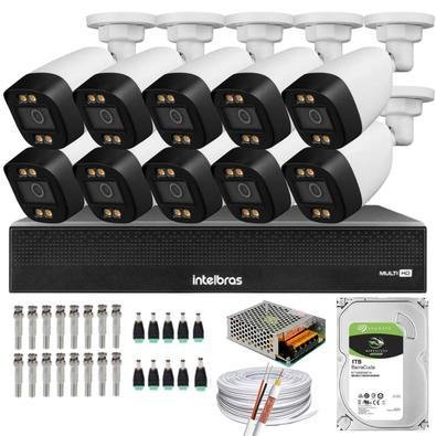 Kit 10 Câmeras Segurança Intelbras, Color 1080p 2.8mm