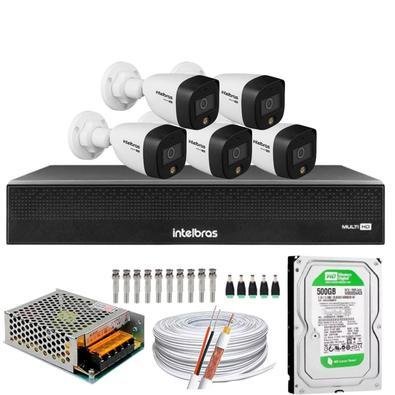 Kit 5 Cameras  Intelbras, Full Color, Dvr Mhdx 8 Ch Color Noite