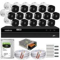Kit Cftv Monitoramento Intelbras, 5 Cameras, 1120b, Dvr 1208 1t 200m