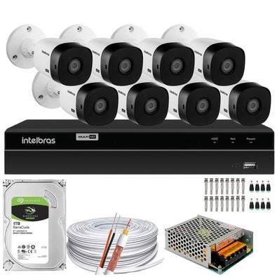 Kit Cftv Monitoramento Intelbras 1120b, 8 Cameras