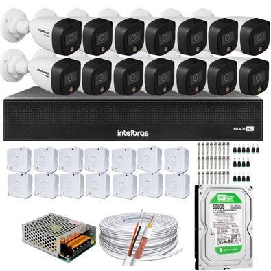 Kit 14 Cameras Intelbras, 1220, Full Color, Dvr Mhdx
