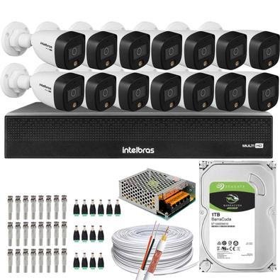 Kit 14 Cameras Intelbras, 1220, Full Color, Dvr Mhdx