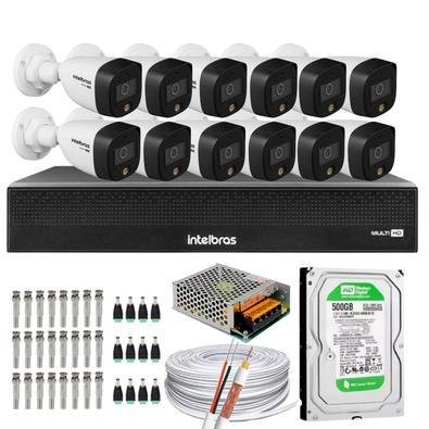 Kit 12 Cameras Intelbras, 1220, Full Color, Dvr Mhdx 16