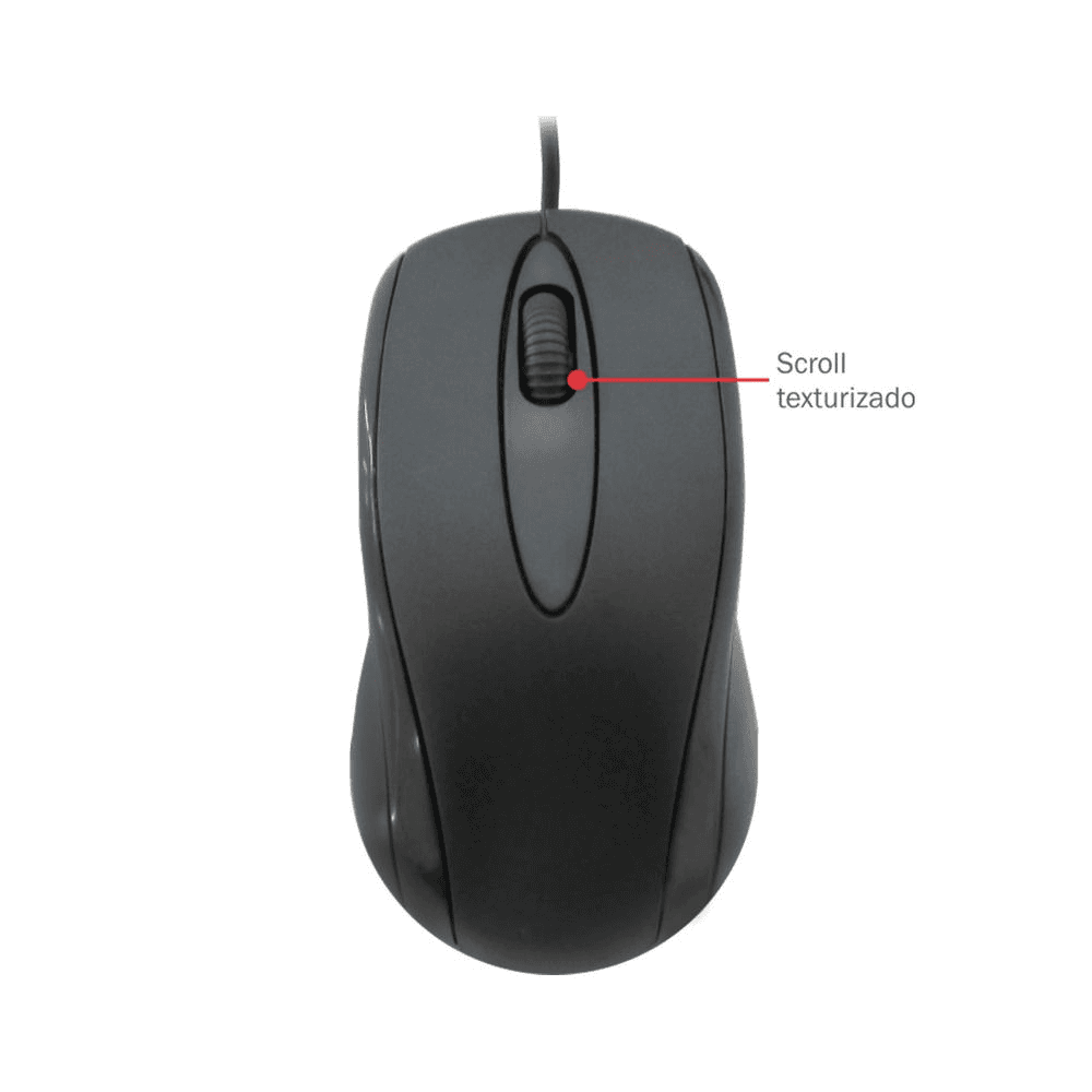 Imagem 2 de 2 do produto Mouse Optico K-mex, 1200DPI, USB, Preto - Mo-m235