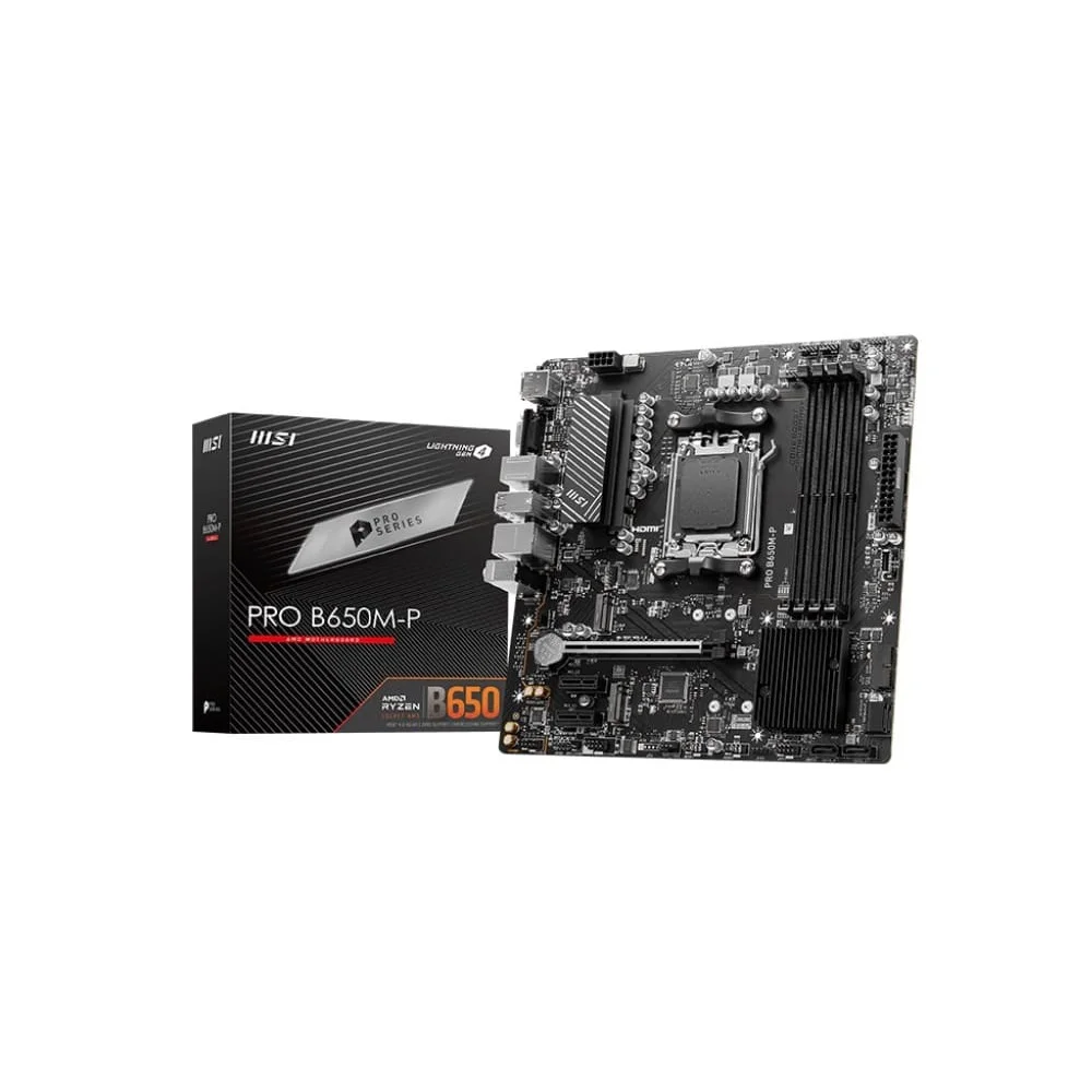 Placa Mãe Msi Pro B650m-p, Matx Am5 Ddr5 HDMI, Displayport Vga M.2 Usb 3.2