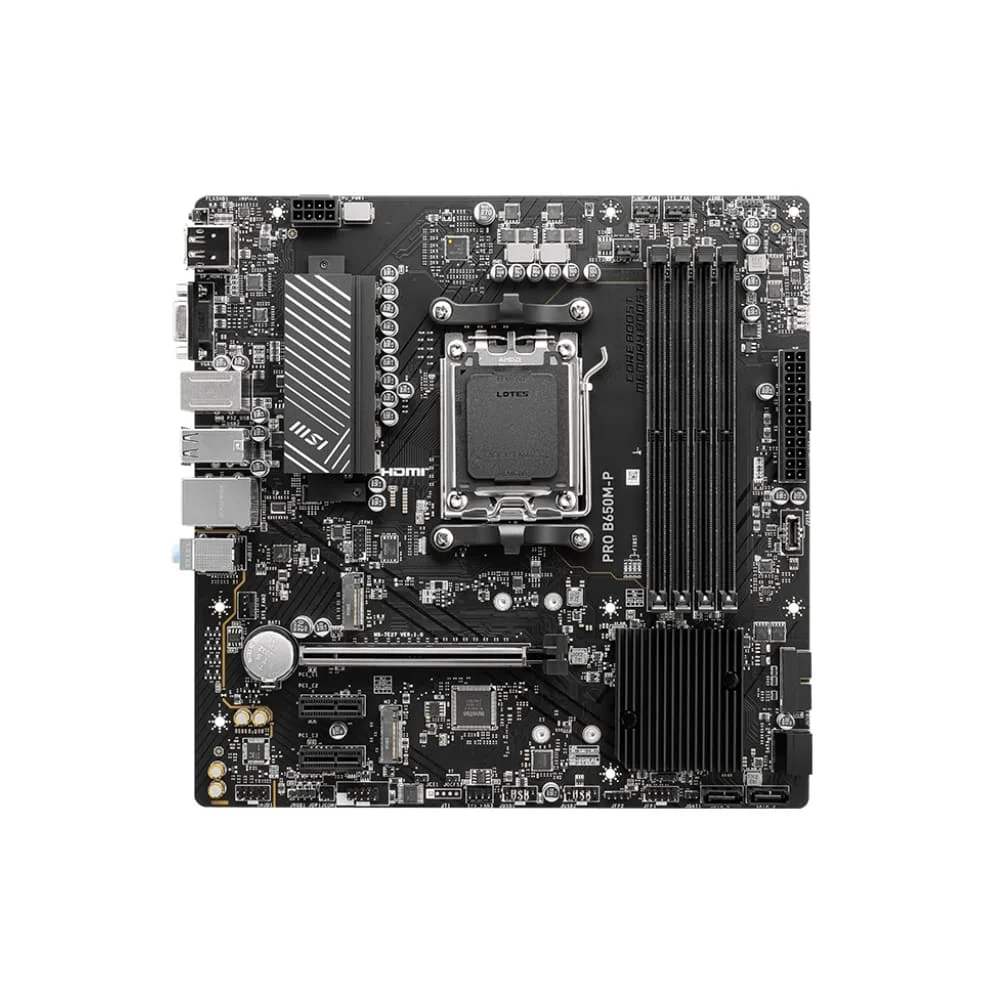 Imagem 2 de 5 do produto Placa Mãe Msi Pro B650m-p, Matx Am5 Ddr5 HDMI, Displayport Vga M.2 Usb 3.2