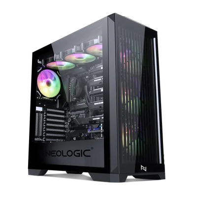Gabinete Gamer Neologic Titan, ATX, Vidro Temperado, Com 3 Fans RGB, Preto - Nltitn