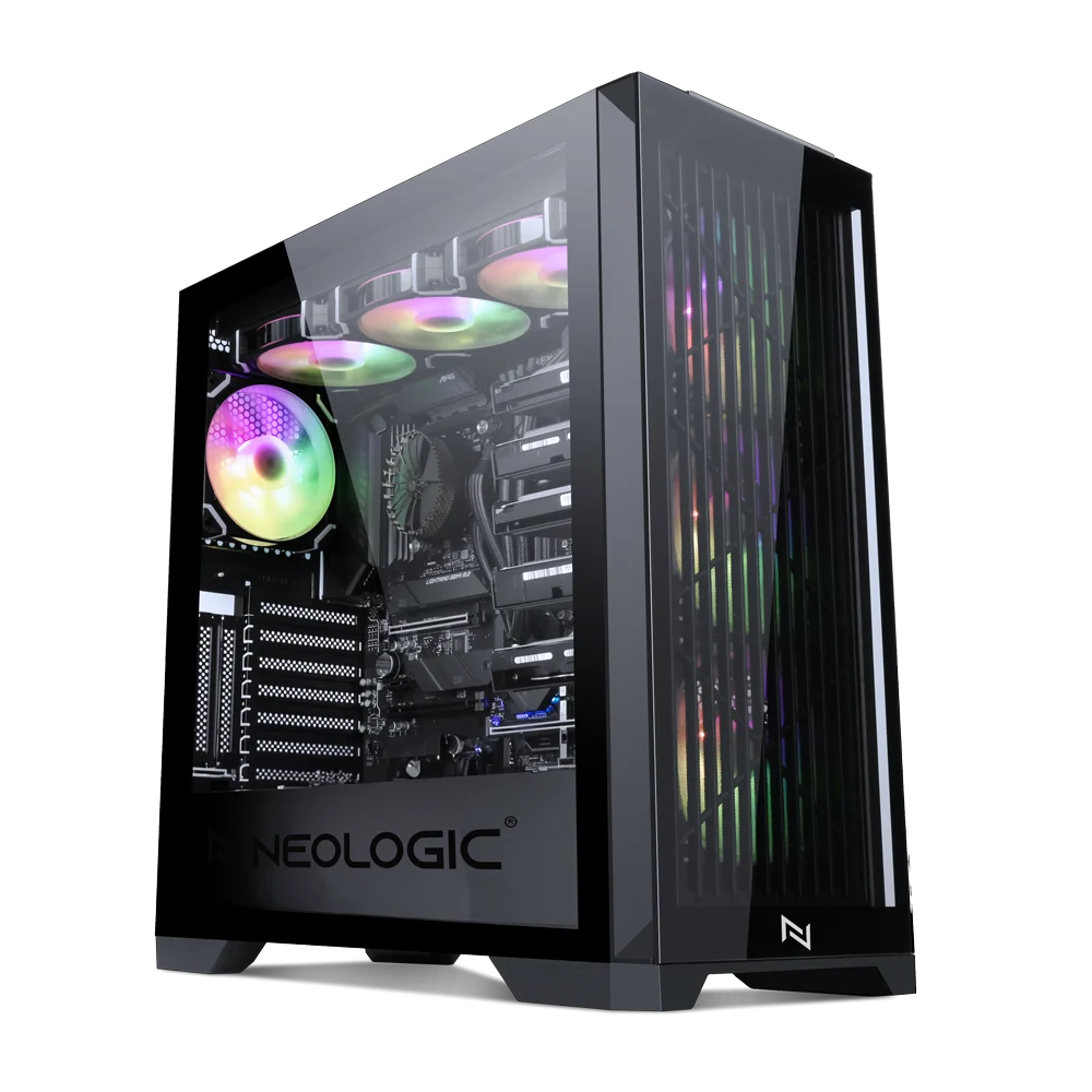 Gabinete Gamer Neologic Titan, ATX, Vidro Temperado, Com 3 Fans RGB, Preto - Nltitn