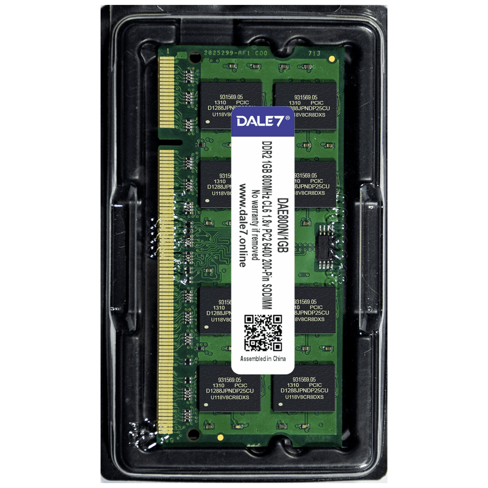 Imagem 2 de 2 do produto Memória Dale7, 1GB, 800Mhz, DDR2, Notebook, 1.8v