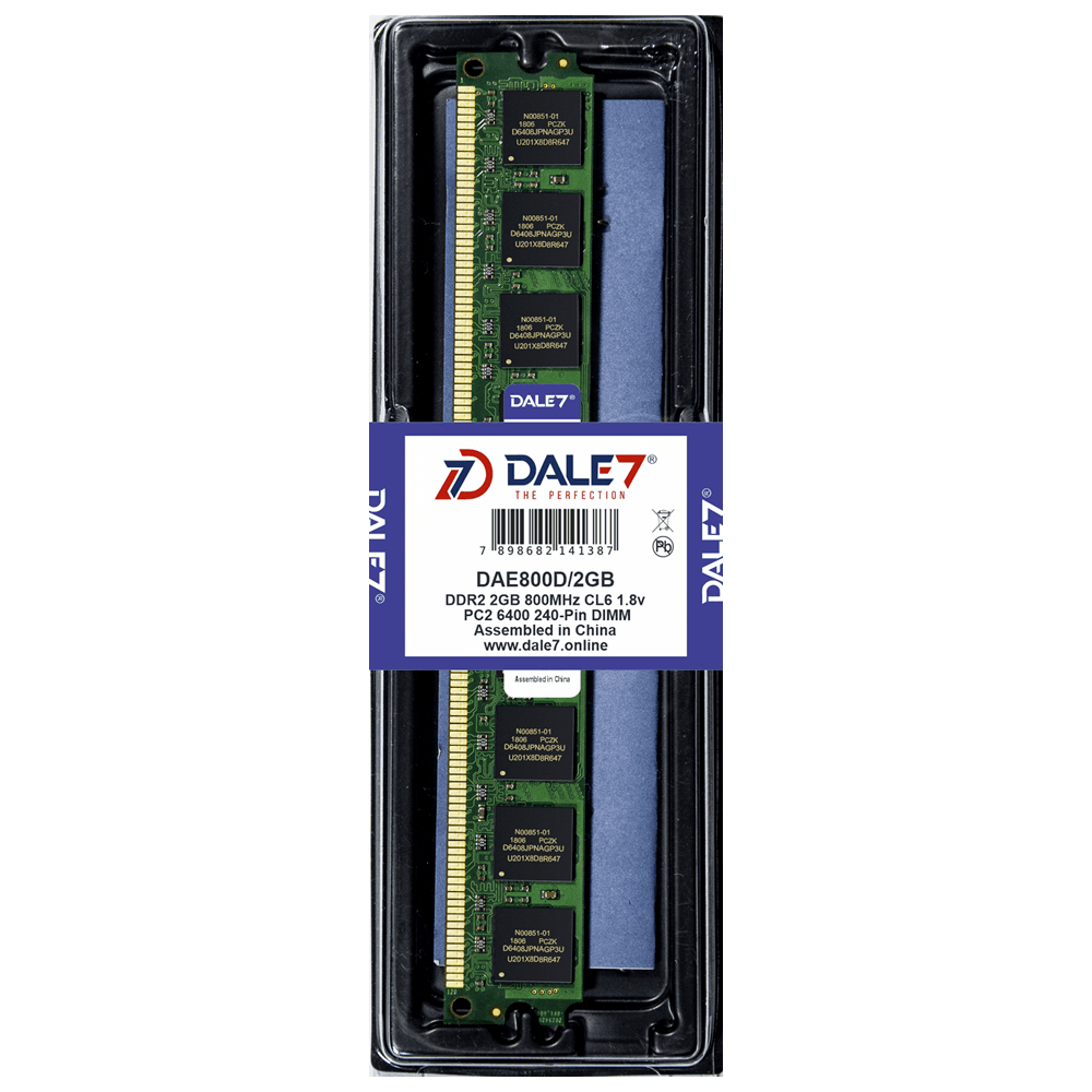 Memória Dale7,2GB, 800Mhz, DDR2, Desktop, 1.8v