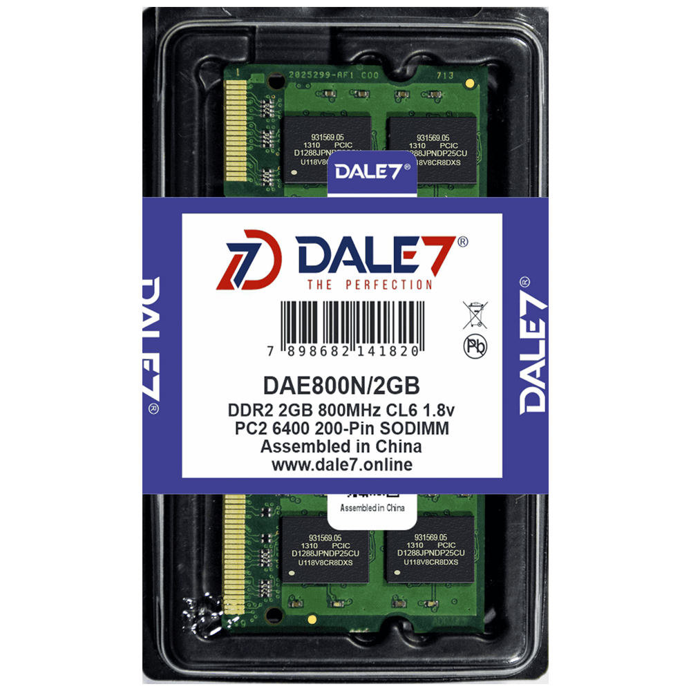Memória Dale7, 2GB, 800Mhz, DDR2, Notebook, 1.8v