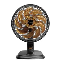 Ventilador Mallory Egeo de Mesa, 40cm Preto E Dourado, 127v