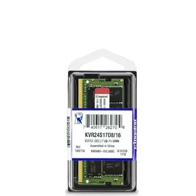 Memoria Kingston, 16GB, 2400MHz, DDR4, P/ Notebook - Kvr24s17d8/16