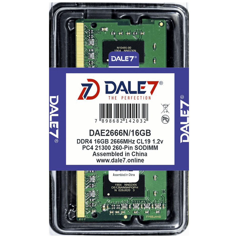 Memória Dale7, 16GB, 2666Mhz, DDR4, Notebook, 1.2v
