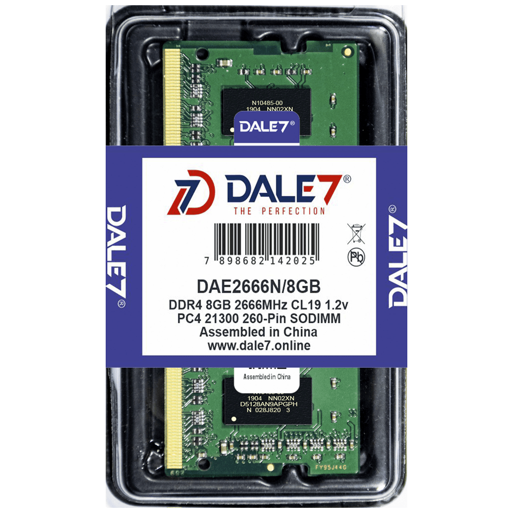 Memória Dale7, 8GB, 2666Mhz, DDR4, Notebook, 1.2v