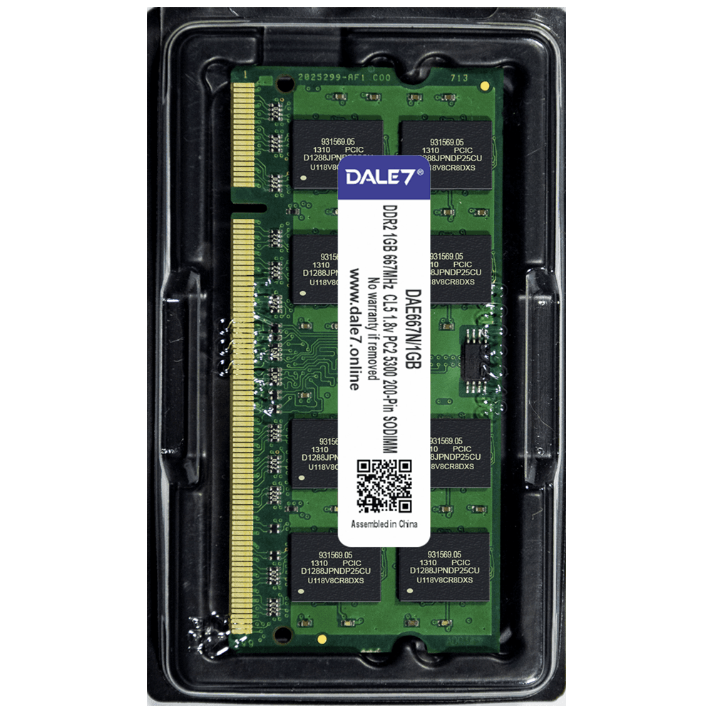 Imagem 2 de 2 do produto Memória Dale7, 1GB, 667Mhz, DDR2, Notebook, 1.8v
