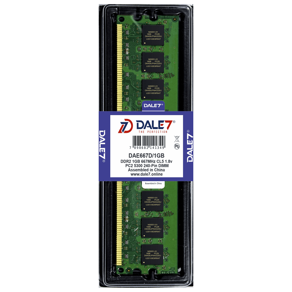 Memória Dale7, 1GB, 667Mhz, DDR2, Desktop, 1.8v
