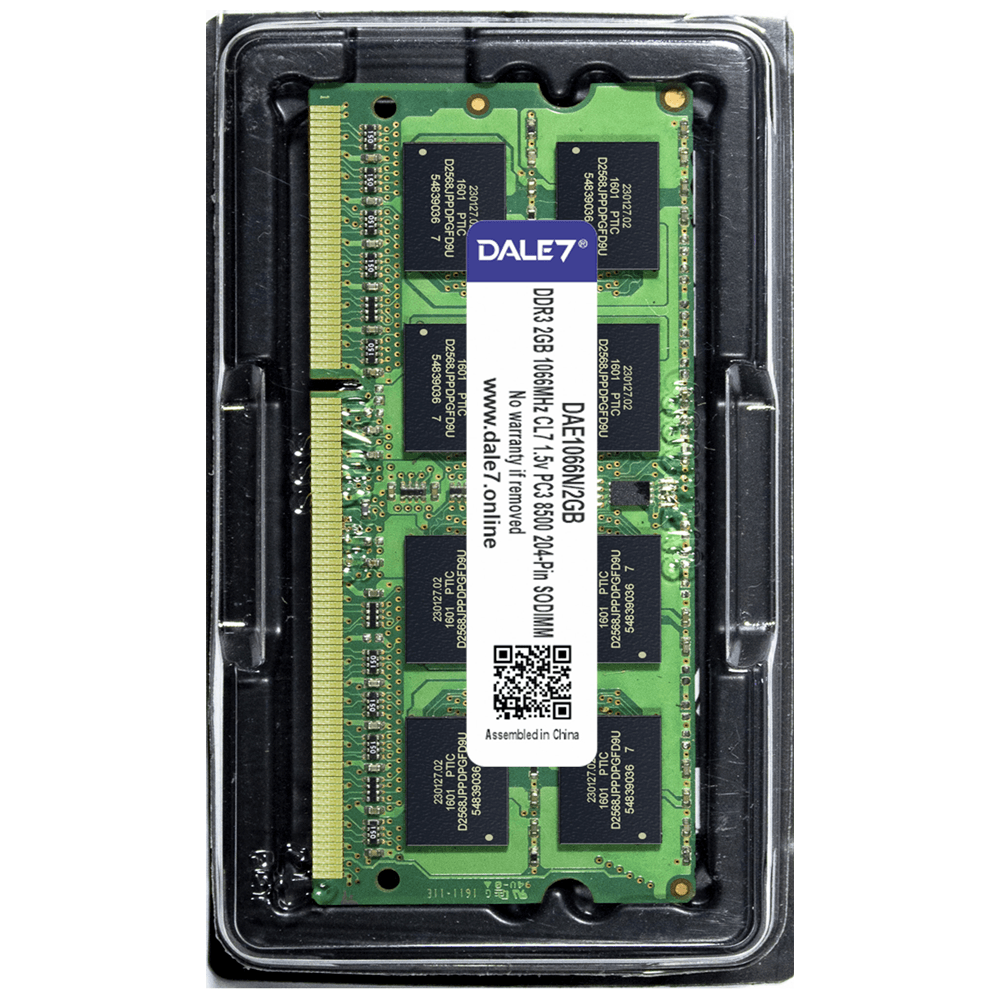 Memória Dale7, 2GB, 1066Mhz, DDR3, Notebook, 1.5v
