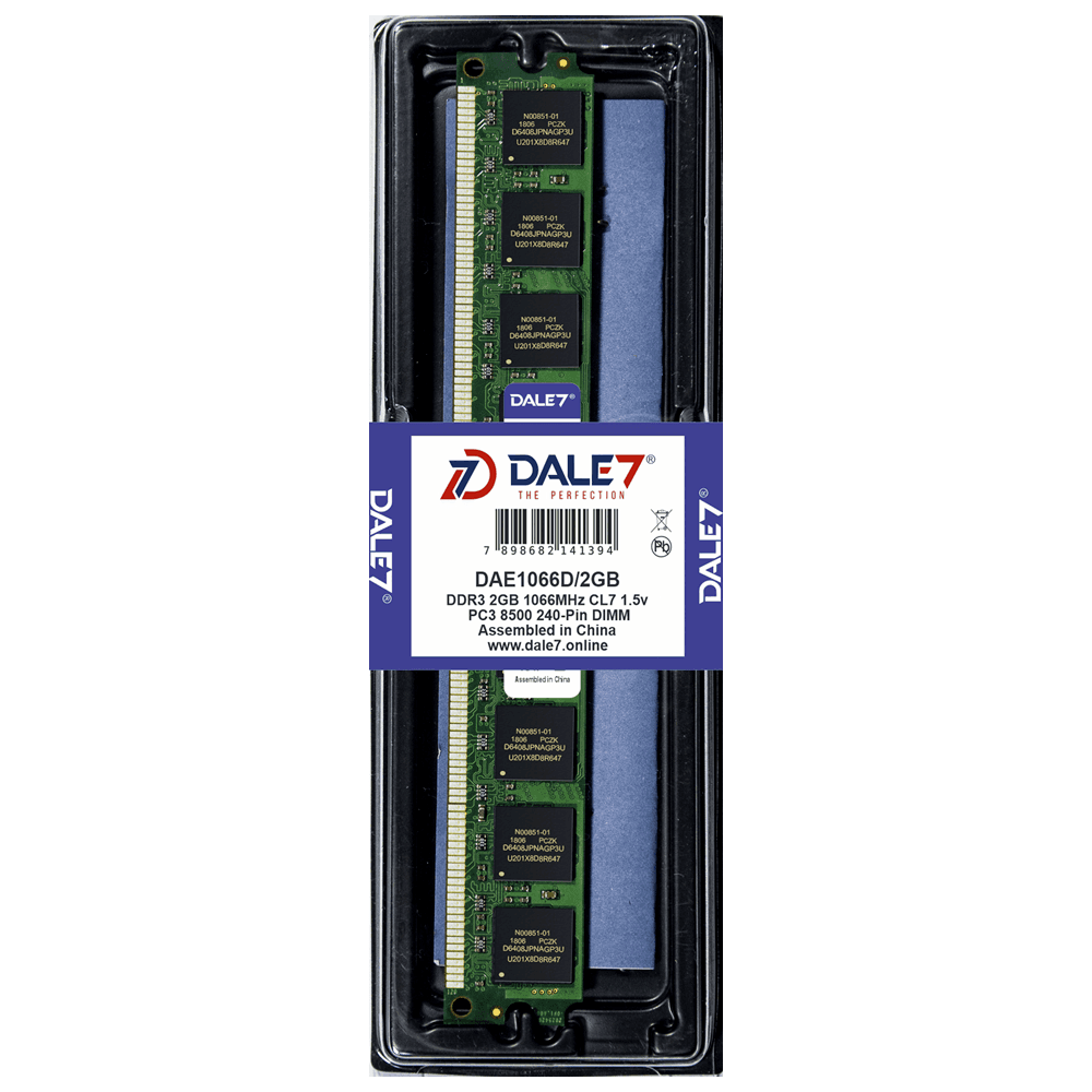 Memória Dale7, 2GB, 1066Mhz, DDR3, Desktop, 1.5v