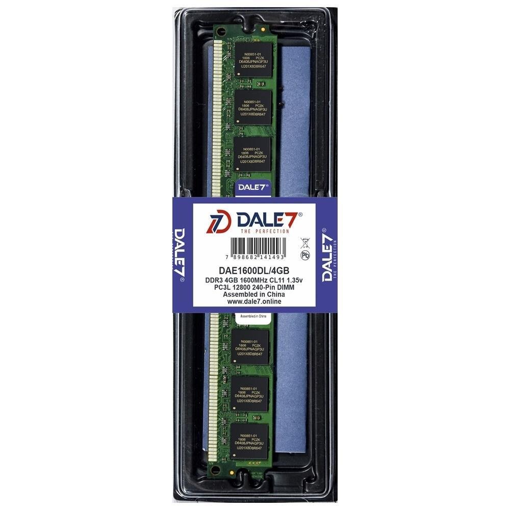 Memória Dale7, 4GB, 1600Mhz, DDR3L, Desktop, 1.35v