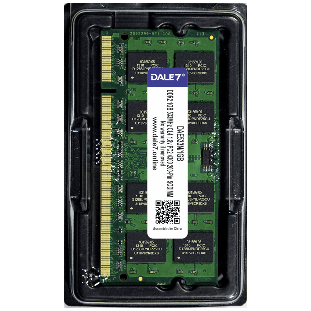 Imagem 2 de 2 do produto Memória Dale7, 1GB, 533Mhz, DDR2, Notebook, 1.8v