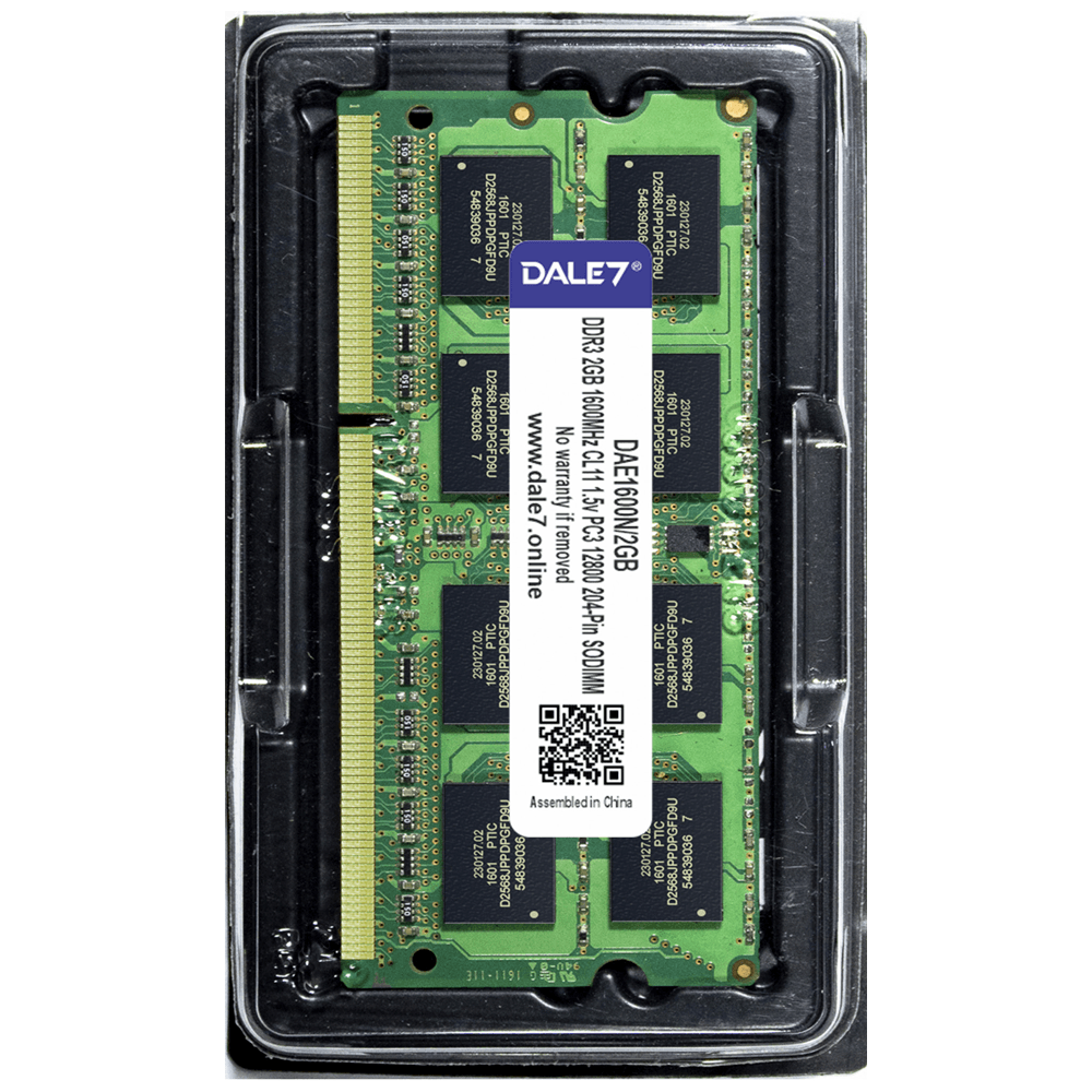 Memória Dale7, 2GB, 1600Mhz, DDR3, Notebook, 1.5v