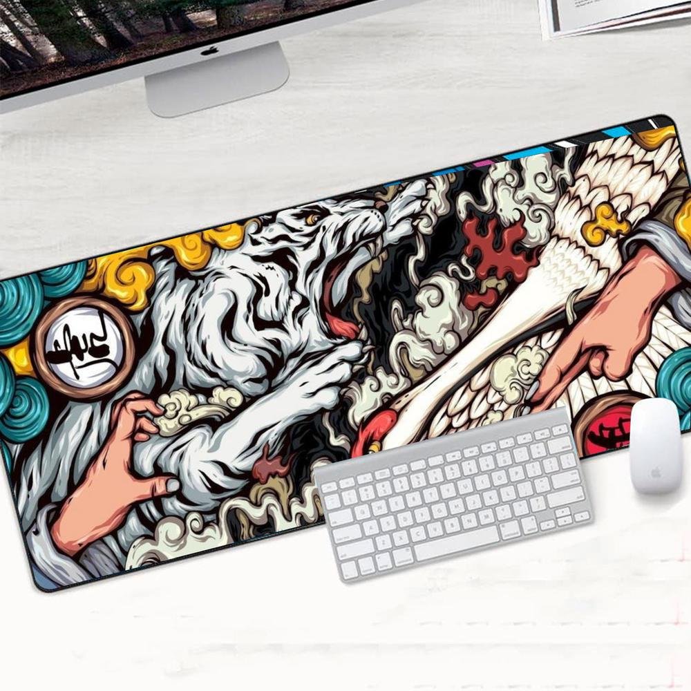 Mouse Pad Gamer Speed Extra Grande Profissional 120x40 - Tigre Branco Mouse Pad Gamer Speed Extra Grande Profissional 120x40 - Tigre Branco