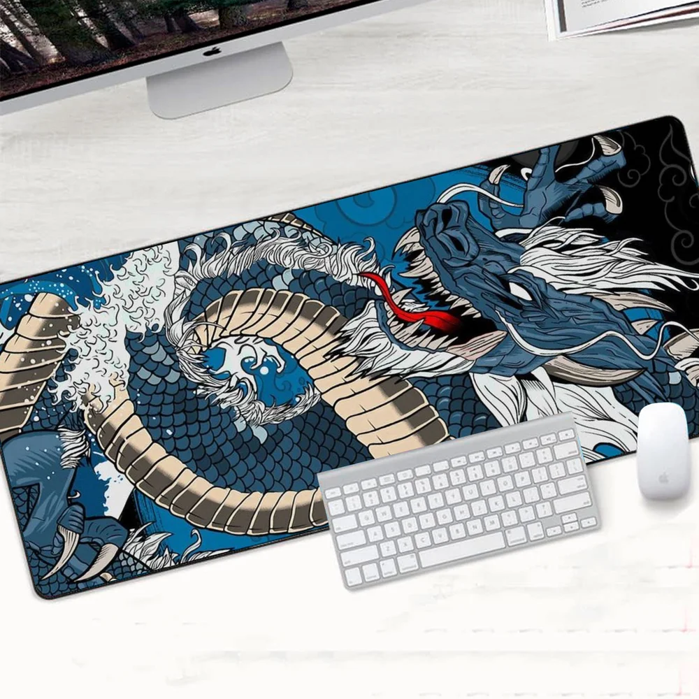 Mouse Pad Gamer Speed Extra Grande Profissional 120x60  -  Dragão Azul Anime