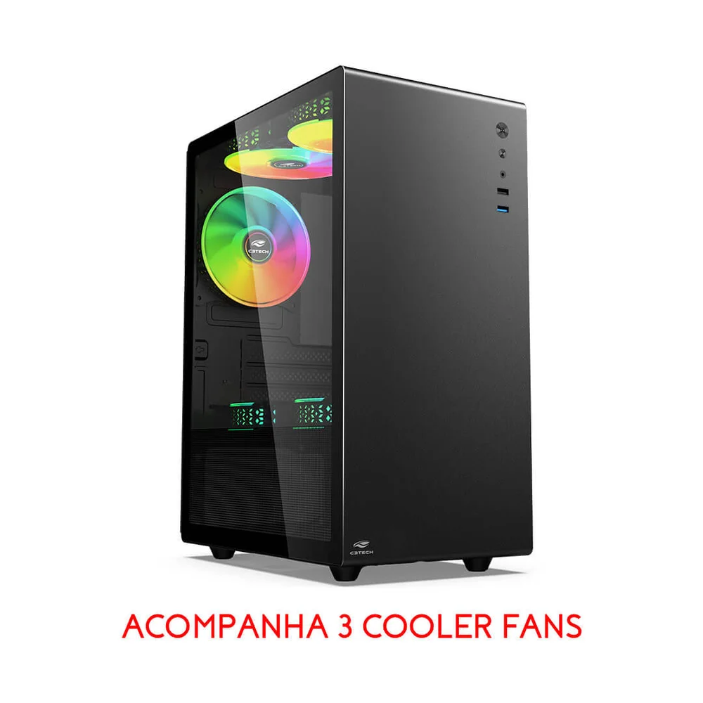 Imagem 3 de 5 do produto Gabinete C3tech Mt-g200bk, Com 3 Fans