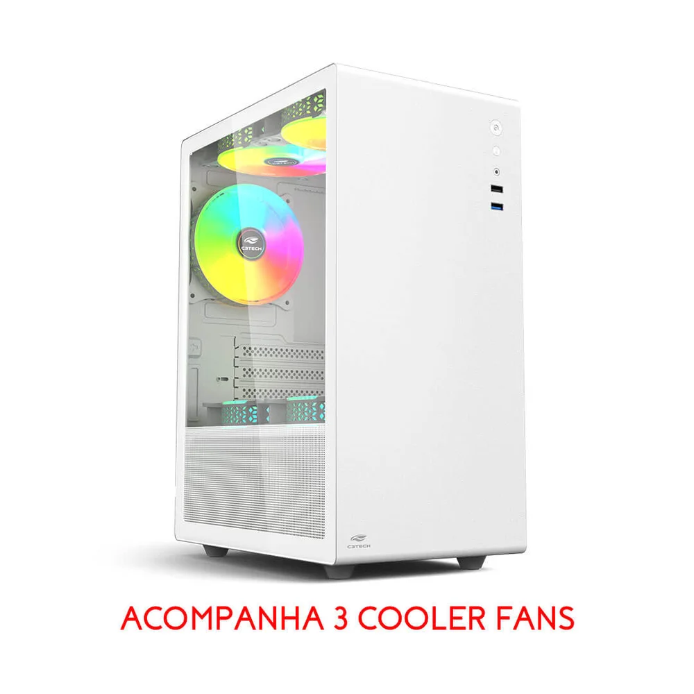Imagem 2 de 5 do produto Gabinete C3tech Mt-g200wh, Com 3 Fans