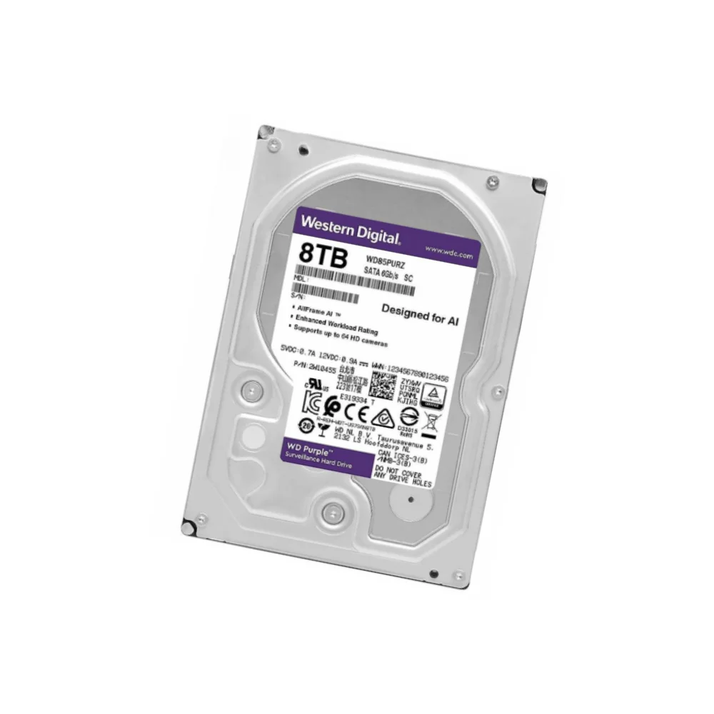 Imagem 3 de 4 do produto Hd WD Purple Surveillance 8tb, 3.5 Polegadas, 5640rpm, 256mb, Sata - Wd85purz