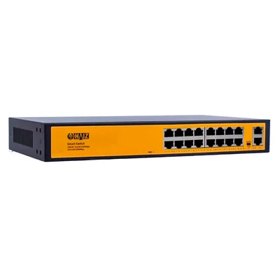 Switch Poe 10/100/1000 Haiz, 16 Portas Gigabit + 02 Portas Uplink Gigabit - Hz-1016gbpoe