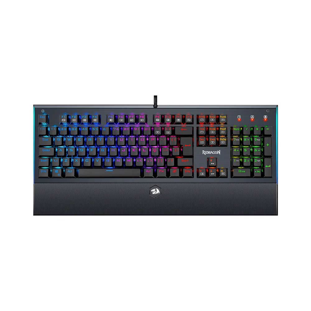 Teclado Mecânico Redragon Aryaman K569, V2, RGB, Preto, Switch Azul Teclado Mecânico Redragon Aryaman K569, V2, RGB, Preto, Switch Azul
