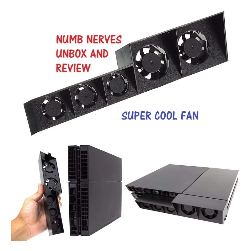 Imagem 3 de 5 do produto Cooler Turbo Dobe, Ventilador Automático, 5 Fans, Para Playstation 4 Pro