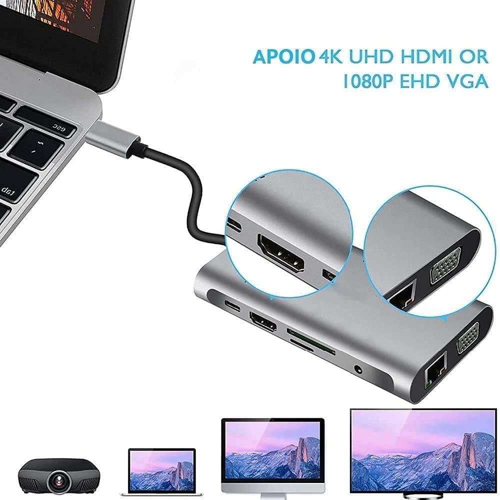 Imagem 4 de 5 do produto Hub 10 Em 1, USB-C, Lan Rj45, Gigabit, 4k