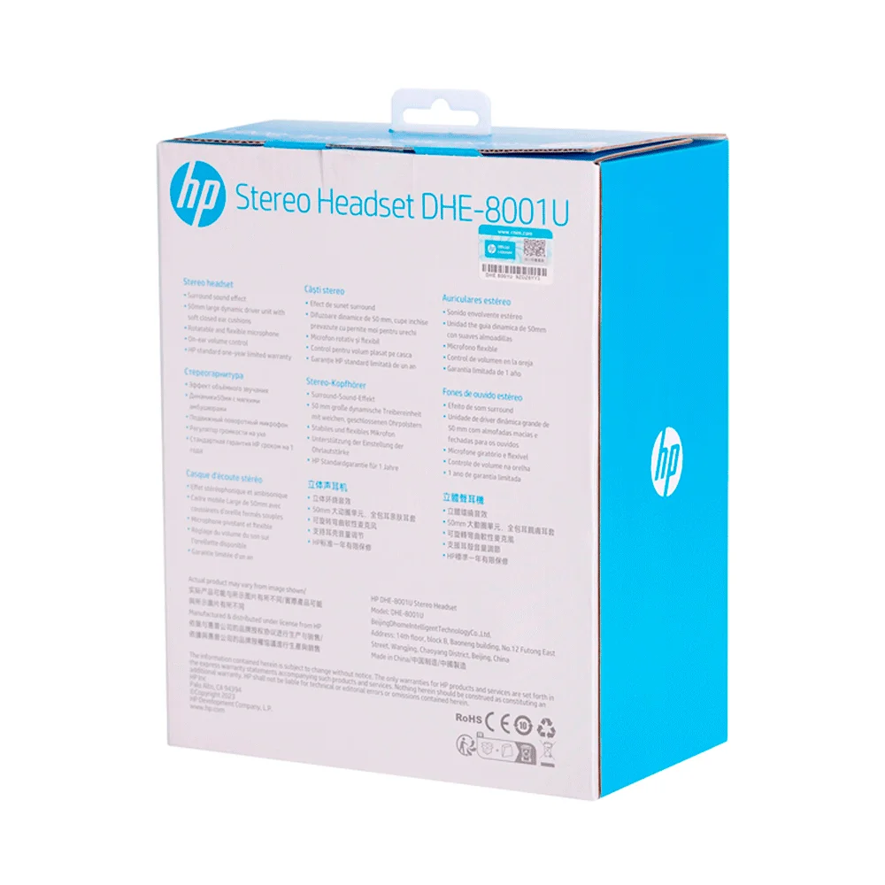 Headset Gamer HP, DHE-8001U, Conexão USB, 50mm - Preto Headset Gamer HP, DHE-8001U, Conexão USB, 50mm - Preto