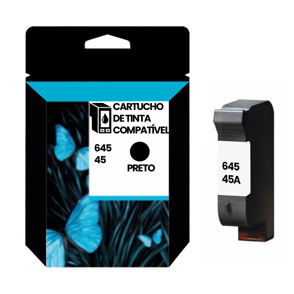 Cartucho Compatível Hp 645 Preto 40ml 810c 840c 3820