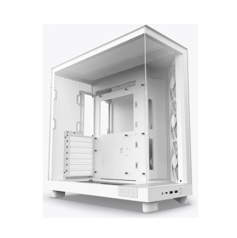 Imagem 3 de 5 do produto Gabinete Gamer Nzxt H6 Flow, Mid Tower, Vidro Temperado, Branco