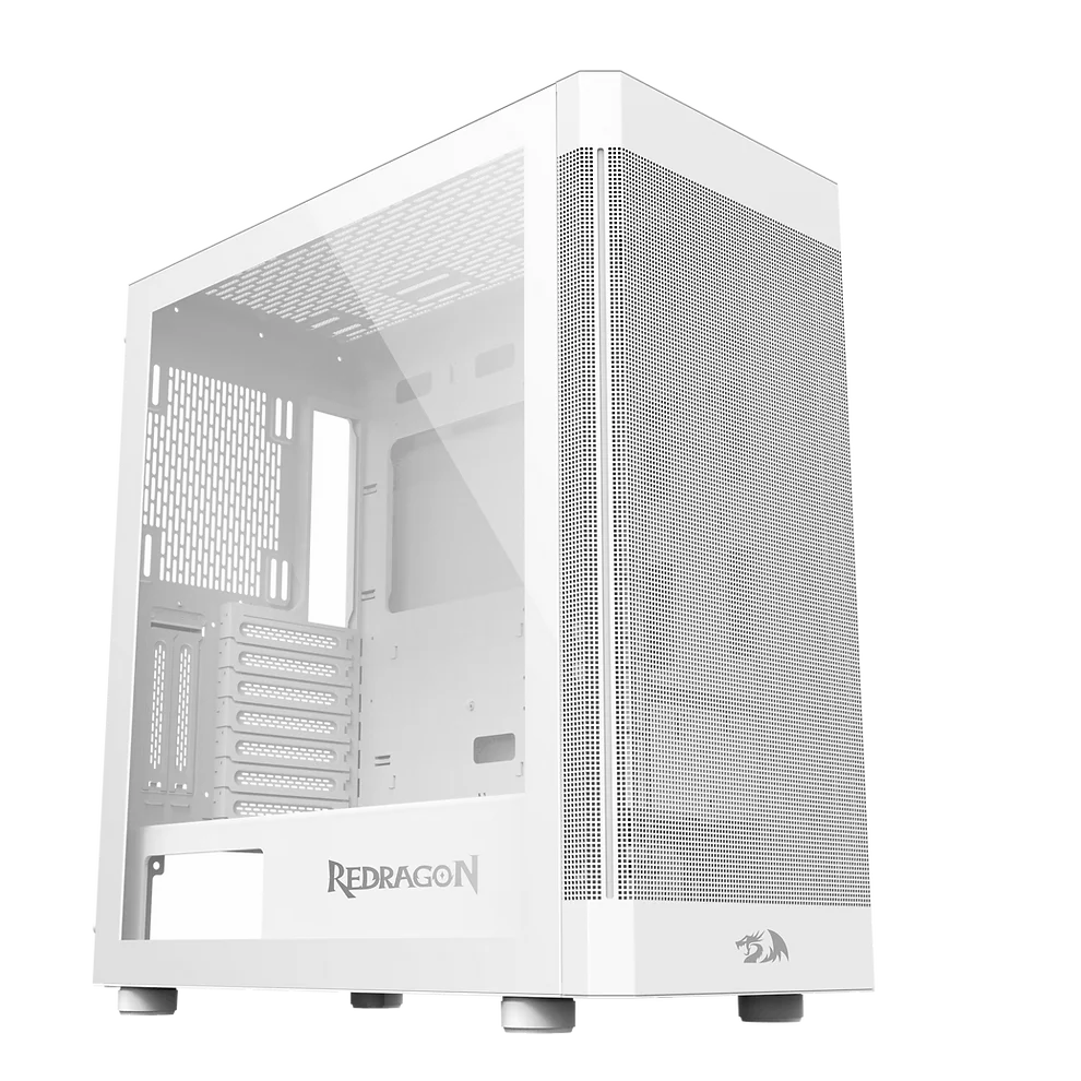 Gabinete Redragon Aeroglass, Branco, Ca, 602w