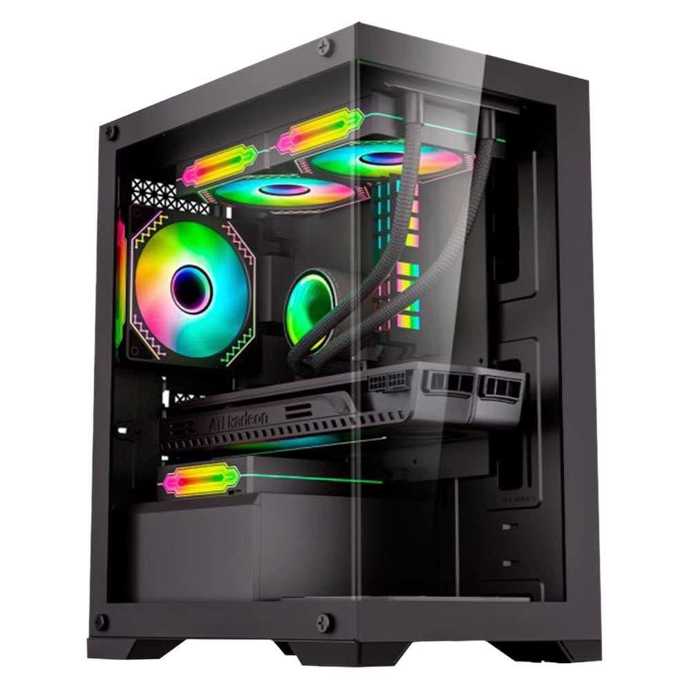 Gabinete Gamer Kmex Aquario Micro ATX Poseidon