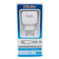 Carregador Kingo, 2,1a, Com Cabo, I8 - U201