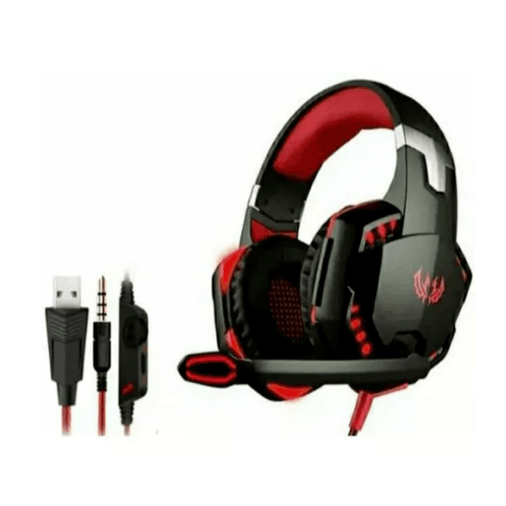 Imagem 2 de 3 do produto Headset Gamer Knup 455a, Conexão p2 e USB, Preto Vermelho