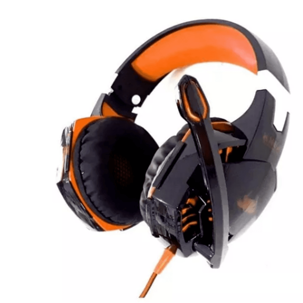 Imagem 2 de 3 do produto Headset Gamer, Com Fio, Knup 455a, Conexão P2 e USB, Preto e Laranja