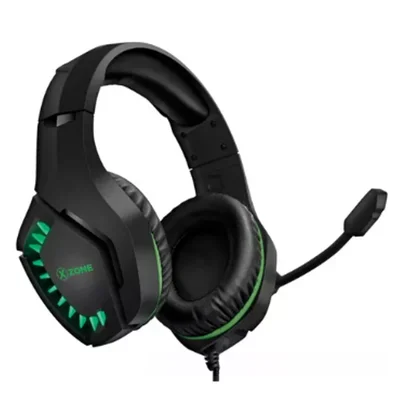 Headset Gamer X Zone Ghs-03, RGB, LED, 50mm, USB/P3, Preto e Verde