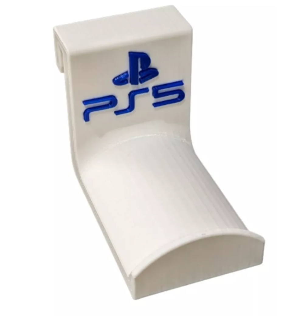 Suporte De Headset Skul Playstation 5, Logo Azul, Suporte Branco