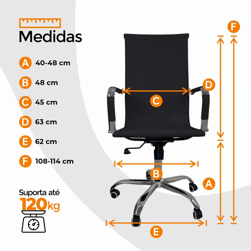 Imagem 5 de 5 do produto Kit 4 Cadeira Escritório Oficial Webshop Esteirinha, Peso Recomendado: 120 kg, Giratória, Alta, Ajustável, Preto
