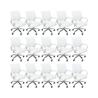 Kit 15 Cadeiras De Escritório Oficial Webshop Begonia, Tela Mesh, Peso Recomendado: 120 kg, Ergonômico, Branca